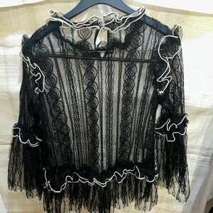 Elegant CQ By CQ Black Lace with White Accents